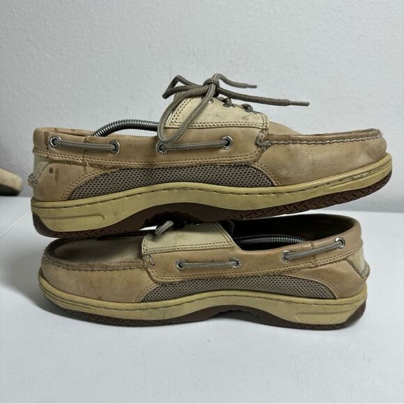 SPERRY 0799023  BOAT DECK Beige LEATHER MENS 10 W Memory Foam SHOES - Picture 6 of 14